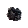 Elástico de Cabelo Franzido Estilo Francês Lazy Chic, Corda de Cabelo Versátil Preta, Acessório de Cabelo Elegante para Rabos de Cavalo