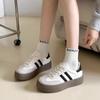 Sapatos brancos femininos de sola grossa 2024 primavera e outono novos sapatos de treinamento Forrest Gump all-match campus casual board shoes sapatos plataforma