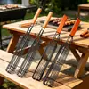 Diretamente do Fabricante: Churrasqueira, Pinças para Churrasco Domésticas de Exterior, Grelha de Churrasco Reforçada em Aço Inoxidável, Gaiola de Churrasco, Utensílios para Churrasco