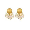Pendientes de Borla Geométricos de Perla Cepillada, Pendientes Clip-On de Bobina de Mosquito de Lujo Ligero de Gama Alta, Exquisitos Accesorios de Oreja de Moda, Venta al por Mayor Transfronteriza