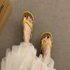 Sandalias de Chancla Estilo Francés de Nuevo Estilo 2026 para Vacaciones en la Playa, Chanclas de Cuña Versátiles con Bloques de Color para Mujer, Adecuadas para Uso al Aire Libre en Verano