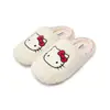 Pantuflas de Algodón Silenciosas Hello Kitty Para Padres e Hijos Otoño/Invierno Calidez del Hogar Para Mujer Antideslizantes Silenciosas Suela Suave Felpa Punta Cerrada