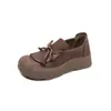 Zapatos Planos para Mujer 2026 Estilo Nuevo Piel Suave Suela Suave Zapatos para Mamá de Mediana Edad Planos con Cordones Retro Suela Gruesa Ligeros de Piel