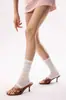 Meias de Algodão Puro Estilo Ballet com Babados de Renda para Mulheres, Verão, Finas, Cobertura para os Pés, Doces, Meias de Cano Médio para Senhoras