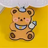 Insígnias de desenho animado japonês e coreano, broches de acrílico, chaveiros fofos de urso e coelho para mochila, pins e acessórios - atacado