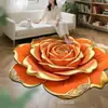 Alfombra de Dormitorio con Forma de Flor Estéreo 3D Felpudo para Suelo de Baño Terciopelo de Cristal Absorbente Antideslizante para Lavabo de Baño