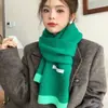 Bufanda de Punto de Estilo Coreano Nueva Versátil de Color Contrastante Suave y Sedosa para Mujer Moda de Invierno Versátil Cálida Estudiante Gruesa a Prueba de Frío