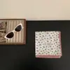 ¡Pequeña literatura y arte gris! Pañuelo Cuadrado Pequeño de Algodón Estampado Azul y Rojo Vintage Estilo Coreano Pañuelo Versátil de Alta Calidad