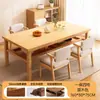 Mesa de jantar em madeira maciça para casas pequenas, mesa de jantar com armazenamento de camada dupla, conjunto de mesa e cadeiras de jantar retangular modelo novo 2025