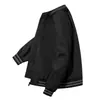 Jaqueta Listrada com Gola de Baseball para Primavera e Outono Estilo Coreano Masculino Tendência Solta Cor Sólida Versátil Corta-vento Roupa Exterior Esportiva Masculina