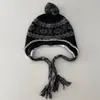 Gorro de Punto Fair Isle con Pompón y Orejeras para Mujer, Estilo Vintage, Cálido para Otoño e Invierno, Hace que la Cara Parezca Más Pequeña, Adecuado para Circunferencia de Cabeza Grande