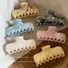 Presilha de Garra Estilo Coreano Retrô com Padrão de Lavagem com Tinta para Mulheres Nova Presilha de Cabelo Grande de Alta Qualidade Grampo de Cabelo Versátil Elegante para Penteados Presilha de Tubarão Presilha de Cabelo
