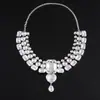 Colar Cruzado Europeu e Americano com Retângulo de Strass, Coração e Gota d'Água, Corrente de Clavícula de Luxo Leve, Sentido de Alto Padrão, Colar com Pingente Personalizado da Moda para Mulheres