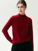 Suéter de cashmere gola alta para outono e inverno para mulheres, cor sólida, pulôver simples, novo estilo, versátil, quente e adequado como camada base