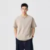Camiseta Bordada Minimalista No Deformable Amigable con la Piel Nueva de Verano para Hombre, Estilo Casual, Algodón Negro
