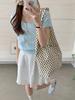 Bolso de Hombro Plegado de Primavera de Doble Propósito Bolso Coreano con Estampado de Leopardo Bolso General de Gran Capacidad Bolso de Axila con Puntos de Ola Bolso de Estudiante