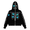 Europa y Estados Unidos marca de moda Amazon transfronteriza al por mayor suéter con estampado digital 3D sudadera cárdigan con cremallera marca de moda abrigo