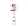 Navidad Gato Enfermera Doctor Pegamento Abs Blanco Retráctil Fácil de Tirar Giratorio Hebilla Fácil de Tirar Insignia