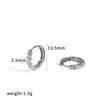 Pendientes de acero inoxidable con incrustaciones de diamantes, estilo minimalista transfronterizo, aros redondos versátiles y de alta gama de acero de titanio que no se decoloran