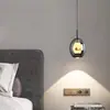 Lámpara de araña de mármol natural para mesita de noche, altura ajustable, estilo minimalista italiano, lujo ligero, diseño de alta gama, adecuada para el dormitorio principal, el pasillo o una habitación pequeña