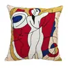 Funda de Almohada Impresionista Artística Cojín Lumbar con Estampado Abstracto de Picasso, Cojín Decorativo para Sofá Estilo Europeo