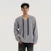 Nuevos suéteres de punto con cordones para otoño e invierno para hombres y parejas, tejido trenzado de punto de capas con cuello en V, venta al por mayor de fábrica transfronteriza