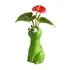 Jarrón de Gato Lindo de Ojos Grandes Plantas Verdes Hidropónicas Jarrón para Arreglos Florales Adorno Decoración de Sala de Estar Hogar Balcón Escritorio