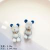 Accesorios de Resina Oso Pajarita 3D DIY Funda para Teléfono de Crema Llavero de Dibujos Animados Colgante Venta al por Mayor Accesorios de Muñeca
