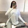 Traje de yoga de gasa transfronterizo chaqueta blusa ligera suelta delgado talla grande Ocio correr deportes manga larga moda