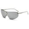 Nuevas Gafas de Sol Metálicas Sin Montura de Moda para Hombre Gafas de Sol de Marco Grande Cuadradas Gafas Anti-UV Tendencia Calle Damas