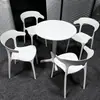 Combinación de Mesa y Sillas para Exteriores Tienda de Té con Leche Negra Mesa para Exteriores Patio de Ocio al Aire Libre Balcón de Plástico para Exteriores Impermeable y Protección Solar