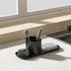 Prateleira de Armazenamento para Cozinha Dispenser de Sabão Tipo Pressão com Drenagem Suporte para Pano de Prato de Aço Inoxidável Armazenamento Integrado para Detergente de Louça Caixa de Sabão para Bancada