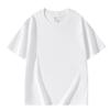 Camiseta Gola Redonda Ombro Caído Algodão Pesado Versátil Street Solta Casual Base para Homens e Mulheres Tendência Ins