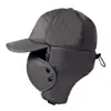 Gorra Estilo Lei Feng para Hombre Invierno Forrada de Felpa Engrosada Estilo Abuelo Papá Cortavientos Frío Viejo Cálida Protege Orejas Noreste Exterior de Algodón