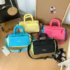 Bolsa Fitness para Casal Estilo Coreano Color Block Tendência Moda Nylon Versátil de Mão Bolsa para Natação Portátil para Deslocamento Bolsa para Treino de Natação