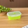 Caja de almuerzo plegable de silicona de grado alimenticio creativa, resistente a altas temperaturas en microondas y horno, caja para mantener la frescura, suit de caja de almuerzo portátil para trabajadores de oficina