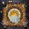 Toalha de Mesa Tarot Fase da Lua Geométrico Jogo de Cartas Tarot Tecido de Mesa Veludo