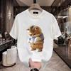 2024 Nuevo Verano Diseño Creativo Dibujos Animados Pesada Trendy Camiseta Suelta Cuello Redondo Top Marca Trendy Suelta Manga Corta