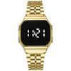 Nuevo reloj electrónico F91 con pantalla táctil LED y tira de acero metálico para mujer, reloj electrónico deportivo de moda nicho, resistente al agua y con LED.