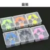 Tapones para los oídos y pinza para la nariz para natación de verano Caja de tres piezas para entrenamiento de competición de estudiantes Tapón para los oídos y pinza para la nariz de silicona impermeables y silenciosos