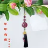 Colgante para Coche de Arena Púrpura Dorada de Alto Contenido, Colgante de Loto de Cinabrio, Joyería con Colgante de Cinabrio, Colgante para Bolso del Año del Zodiaco al por Mayor