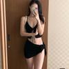 Biquíni Sexy de Luxo Leve para Menina Quente Desejo Puro Pequena Fragrância Europeu e Americano Sexy com Fenda Conjunto de Três Peças