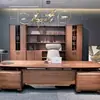 Nuevo Escritorio de Madera Maciza Estilo Chino Escritorio de Jefe Nogal Escritorio de Presidente Escritorio Ejecutivo Moderno Simple Escritorio de Director General