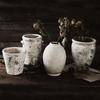 Vaso de grés vintage vaso de chão jarra de cerâmica ornamentos decorativos sala de estar flor seca arranjo de flores vaso de cerâmica fornecimento de fábrica