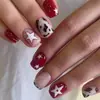 Nueva Colección Otoño/Invierno 2026 de Uñas Postizas Decoradas Portátiles, Estilo Popular Europeo y Americano de Estrella de Cinco Puntas, Flor y Puntos Cruzados
