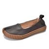 [Precio del Evento 128] Flats de Punta Dividida para Mujer, Versátiles Slip-Ons, Zapatos de Herradura de Cuero Genuino Suave de Piel de Vaca