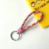 Llavero creativo de cuerda de cuero tejido a mano para pareja, llavero de coche, llavero al por mayor, colgante para bolso
