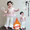 Chaleco Estilo Chino para Niños Nuevo Conjunto de Tres Piezas Chino 2025 Nuevo para Niñas Invierno Engrosado Cálido Saludos de Año Nuevo Vestido de Cumpleaños