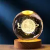 Bola de cristal creativa de cielo estrellado con tallado interior, adorno de luz nocturna luminosa, regalo de cumpleaños, manualidad de decoración de escritorio