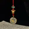 Cordón para Teléfono Móvil Original Tejido a Mano Ocho Santos Patronos 1.5 Thangka Pintado en Oro Colgante para Teléfono Móvil Colgante para Bolso Unidad USB